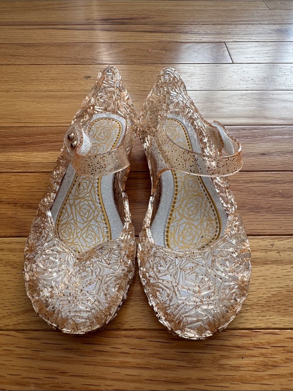 Girls' Glitter Jelly Mary Jane Flats - Rose Gold